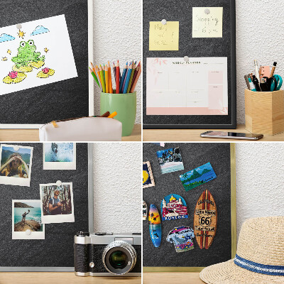 Wand-Magnettafel für Reisesouvenirs mit weißem Rahmen Graue Textur