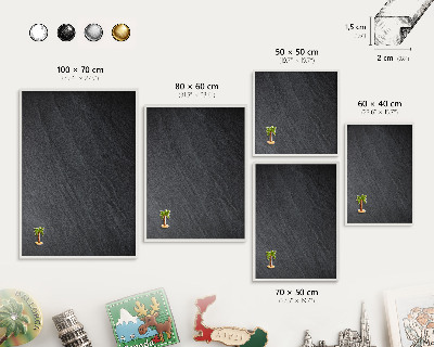 Wand-Magnettafel für Reisesouvenirs mit weißem Rahmen Graue Textur