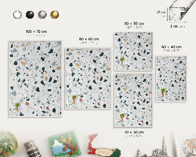 Magnettafel aus Metall für Souvenirs in weißem Rahmen Dynamische Muster