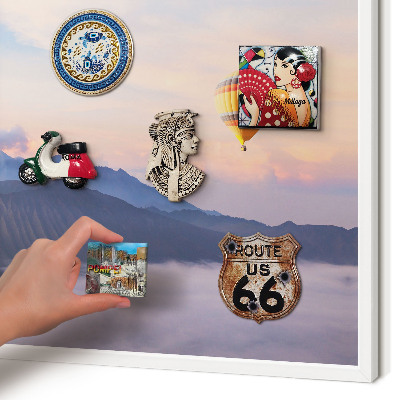 Magnettafel aus Metall für Souvenirs in weißem Rahmen Sky Journey