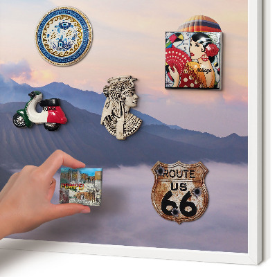 Magnettafel aus Metall für Souvenirs in weißem Rahmen Sky Journey