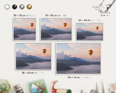 Magnettafel aus Metall für Souvenirs in weißem Rahmen Sky Journey