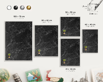 Wand-Magnettafel für Reisesouvenirs mit weißem Rahmen Marmor-Eleganz
