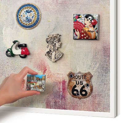 Wand-Magnettafel für Reisesouvenirs mit weißem Rahmen Pastellabstraktion