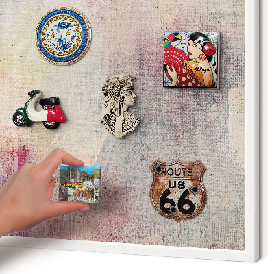 Wand-Magnettafel für Reisesouvenirs mit weißem Rahmen Pastellabstraktion