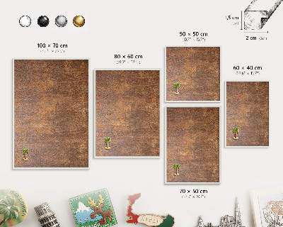 Magnettafel aus Metall für Souvenirs in weißem Rahmen Rostige Eleganz