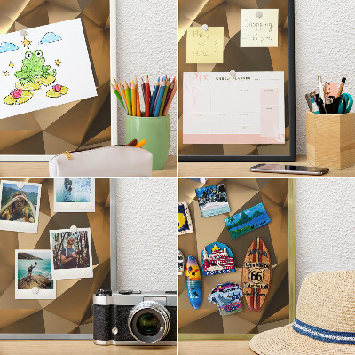 Wand-Magnettafel für Reisesouvenirs mit weißem Rahmen Warme Geometrie