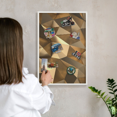 Wand-Magnettafel für Reisesouvenirs mit weißem Rahmen Warme Geometrie