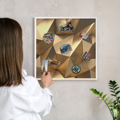 Wand-Magnettafel für Reisesouvenirs mit weißem Rahmen Warme Geometrie