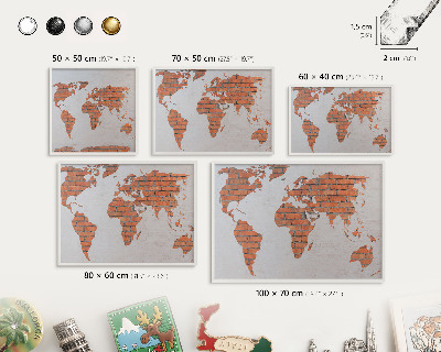 Magnettafel aus Metall für Souvenirs in weißem Rahmen Brick-Karte