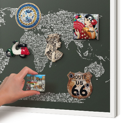 Magnettafel aus Metall für Souvenirs in weißem Rahmen Textkarte