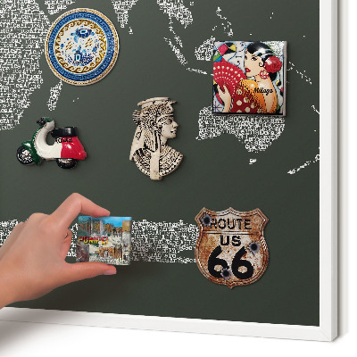 Magnettafel aus Metall für Souvenirs in weißem Rahmen Textkarte