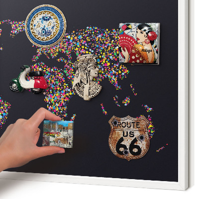 Wand-Magnettafel für Reisesouvenirs mit weißem Rahmen Farbkarte