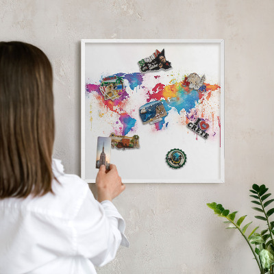 Wand-Magnettafel für Reisesouvenirs mit weißem Rahmen Farbkarte