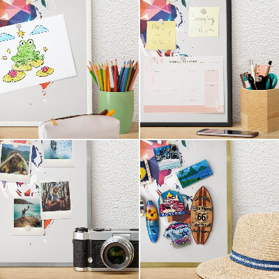 Wand-Magnettafel für Reisesouvenirs mit weißem Rahmen Weltkarte