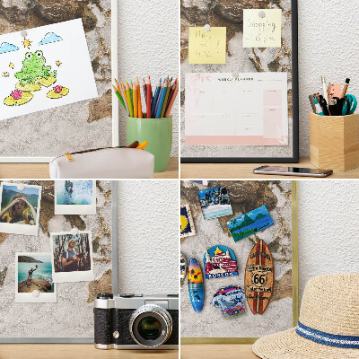 Magnettafel aus Metall für Souvenirs in weißem Rahmen Reliefkarte