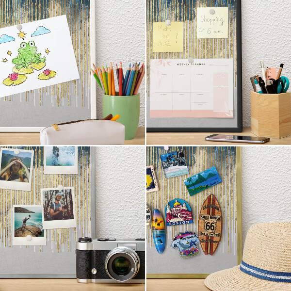 Wand-Magnettafel für Reisesouvenirs mit weißem Rahmen Abstrakter Wald