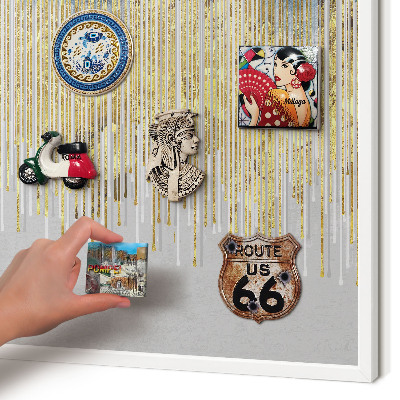 Wand-Magnettafel für Reisesouvenirs mit weißem Rahmen Abstrakter Wald