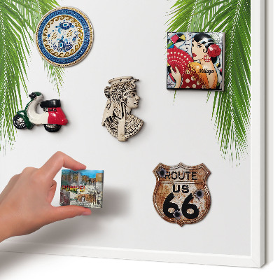 Magnettafel aus Metall für Souvenirs in weißem Rahmen Exotische Natur