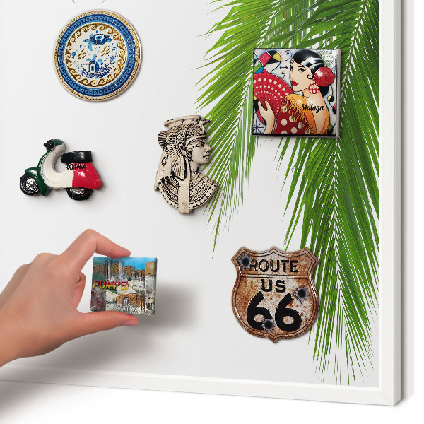 Magnettafel aus Metall für Souvenirs in weißem Rahmen Exotische Natur