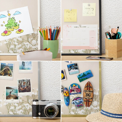 Wand-Magnettafel für Reisesouvenirs mit weißem Rahmen Subtile Natur