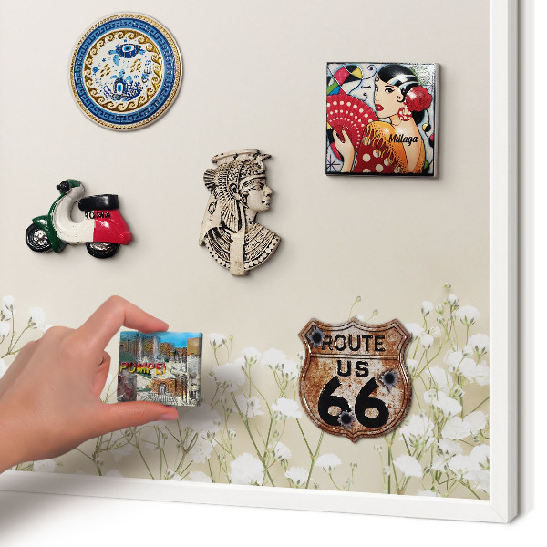 Wand-Magnettafel für Reisesouvenirs mit weißem Rahmen Subtile Natur