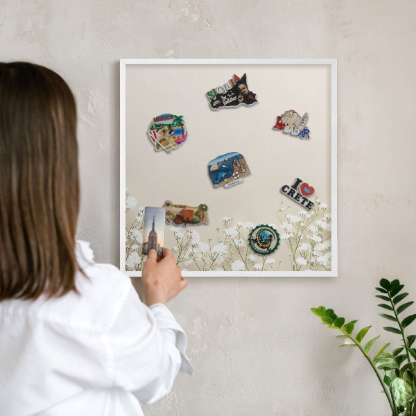 Wand-Magnettafel für Reisesouvenirs mit weißem Rahmen Subtile Natur
