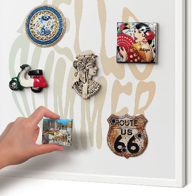 Magnettafel aus Metall für Souvenirs in weißem Rahmen Hallo Sommer!