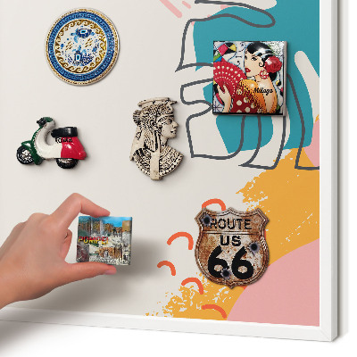 Magnettafel aus Metall für Souvenirs in weißem Rahmen Moderne Natur