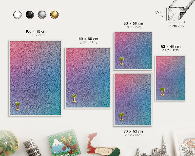 Wand-Magnettafel für Reisesouvenirs mit weißem Rahmen Farbverlauf