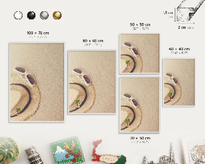 Wand-Magnettafel für Reisesouvenirs mit weißem Rahmen Sommerstrand