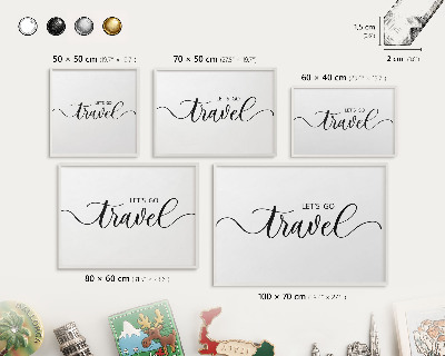 Wand-Magnettafel für Reisesouvenirs mit weißem Rahmen Lass uns zusammen reisen
