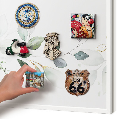 Wand-Magnettafel für Reisesouvenirs mit weißem Rahmen Botanische Eleganz