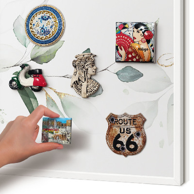 Wand-Magnettafel für Reisesouvenirs mit weißem Rahmen Botanische Eleganz