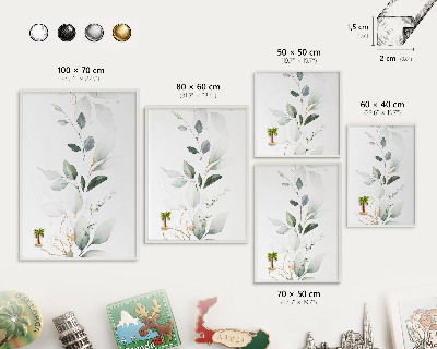 Wand-Magnettafel für Reisesouvenirs mit weißem Rahmen Botanische Eleganz