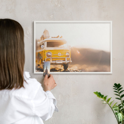 Magnettafel aus Metall für Souvenirs in weißem Rahmen Retro-Reisen