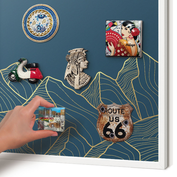 Wand-Magnettafel für Reisesouvenirs mit weißem Rahmen Minimalismus in den Bergen