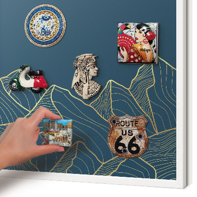 Wand-Magnettafel für Reisesouvenirs mit weißem Rahmen Minimalismus in den Bergen