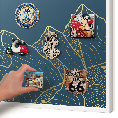 Wand-Magnettafel für Reisesouvenirs mit weißem Rahmen Minimalismus in den Bergen