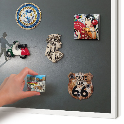 Wand-Magnettafel für Reisesouvenirs mit weißem Rahmen Nachtwanderung
