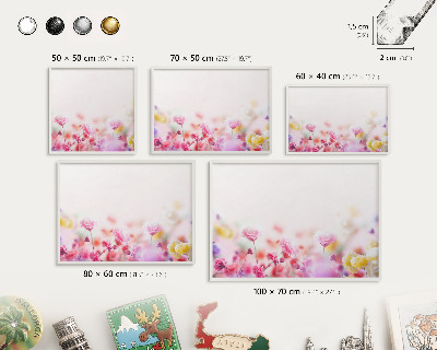 Wand-Magnettafel für Reisesouvenirs mit weißem Rahmen Pastellblumen
