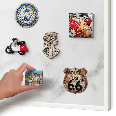 Wand-Magnettafel für Reisesouvenirs mit weißem Rahmen Eleganter Marmor