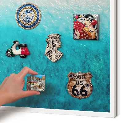 Wand-Magnettafel für Reisesouvenirs mit weißem Rahmen Sommerliche Entspannung