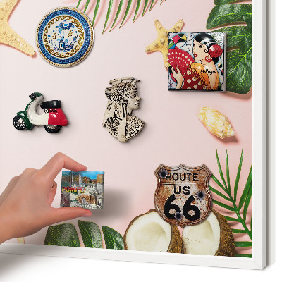 Magnettafel aus Metall für Souvenirs in weißem Rahmen Tropenurlaub