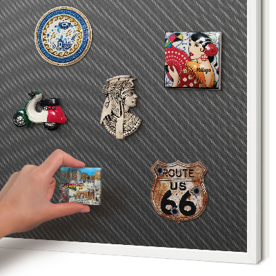 Magnettafel aus Metall für Souvenirs in weißem Rahmen Geometrische Textur
