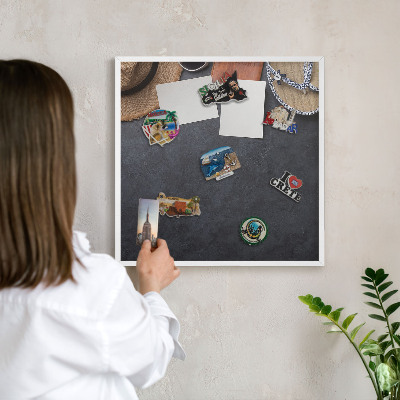Wand-Magnettafel für Reisesouvenirs mit weißem Rahmen Festliche Stimmung