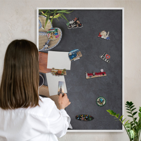 Wand-Magnettafel für Reisesouvenirs mit weißem Rahmen Festliche Stimmung
