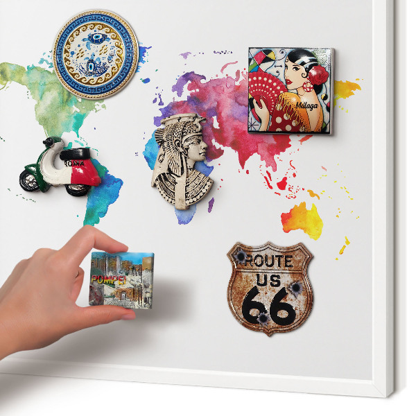 Wand-Magnettafel für Reisesouvenirs mit weißem Rahmen Farbkarte