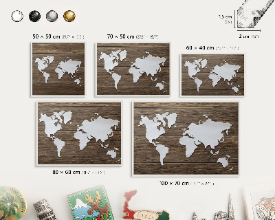 Magnettafel aus Metall für Souvenirs in weißem Rahmen Holzkarte