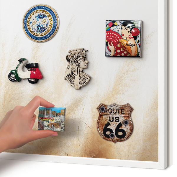 Wand-Magnettafel für Reisesouvenirs mit weißem Rahmen Essentielle Gräser